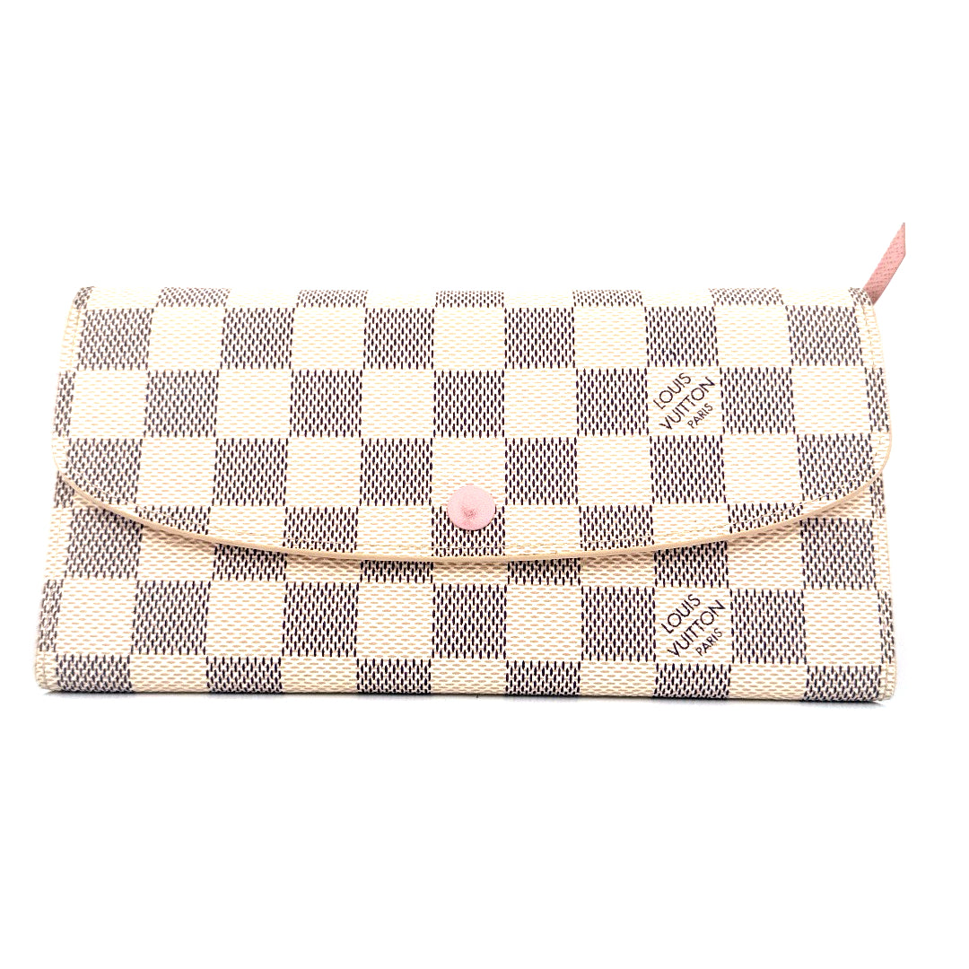 Louis Vuitton Emily Wallet Damier Azur Rose Ballerine