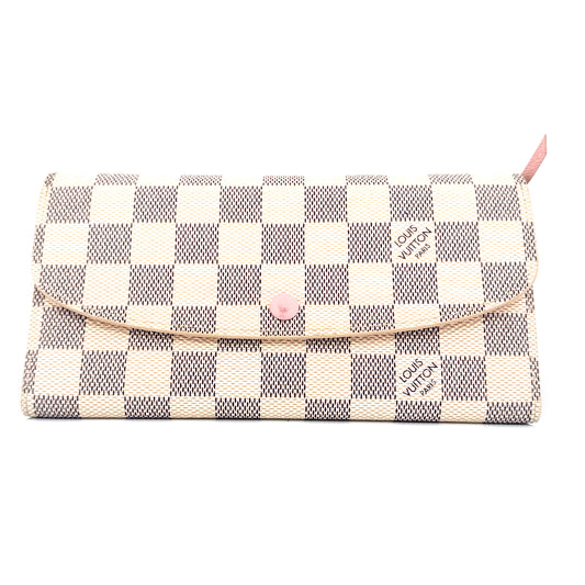 Louis Vuitton Emily Wallet Damier Azur Rose Ballerine