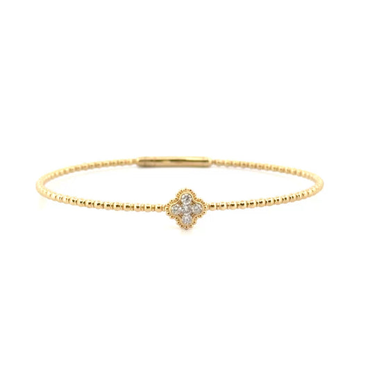 .20cttw. Natural Diamond Flexible Bangle Set in 14K Yellow Gold