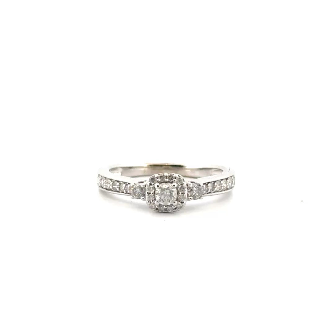 Natural Diamond Ring Set in 10K White Gold