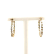 Natural Diamond In N Out Hoop Earrings in 14K Yellow Gold