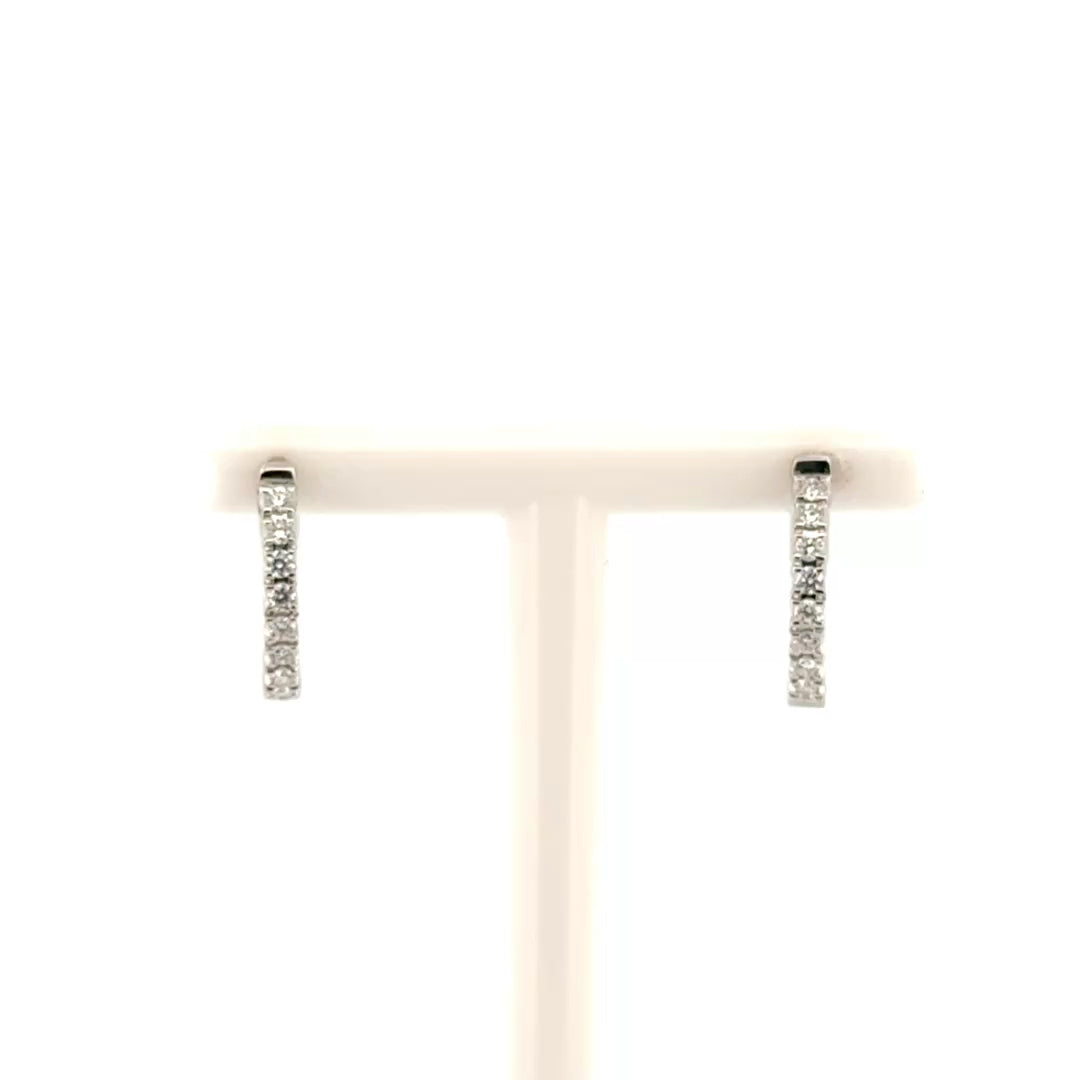 .25cttw. Natural Diamond Huggies in 14K White Gold