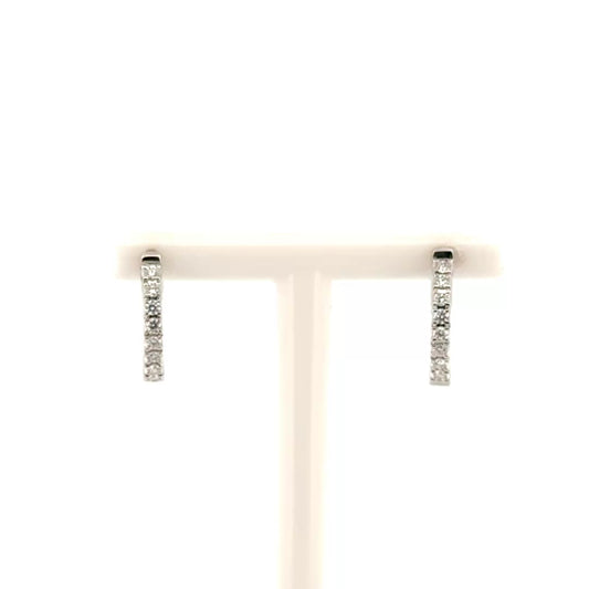 .25cttw. Natural Diamond Huggies in 14K White Gold