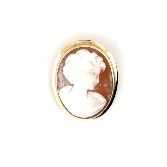 Cameo Pendant & Pin Swappable in 14K Yellow Gold