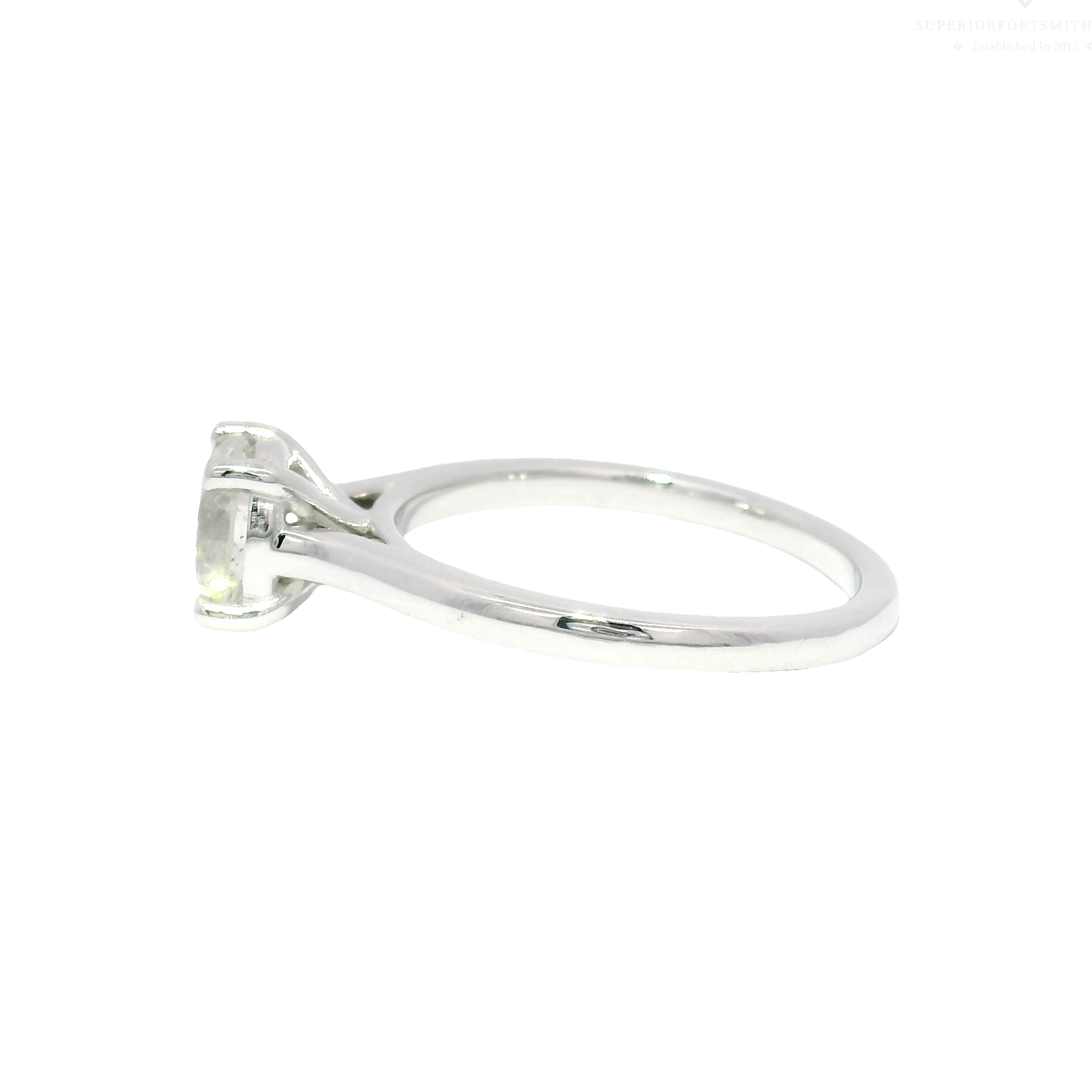 1.4ct. Natural Round Diamond in 14K White Gold Cathedral Mounting