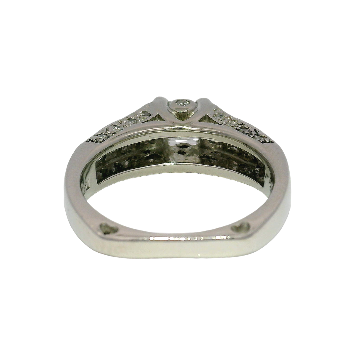 Natural Princess Cut Diamond Custom Engagement Ring in Platinum Mounting Sz 6