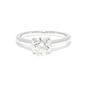 1.04ct. Natural Round Diamond in 14K White Gold Cathedral Mounting