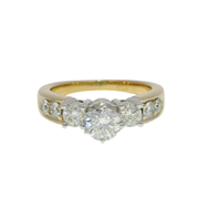 1cttw. Natural Round Diamond Engagement Ring in 14K Yellow Gold Sz 7