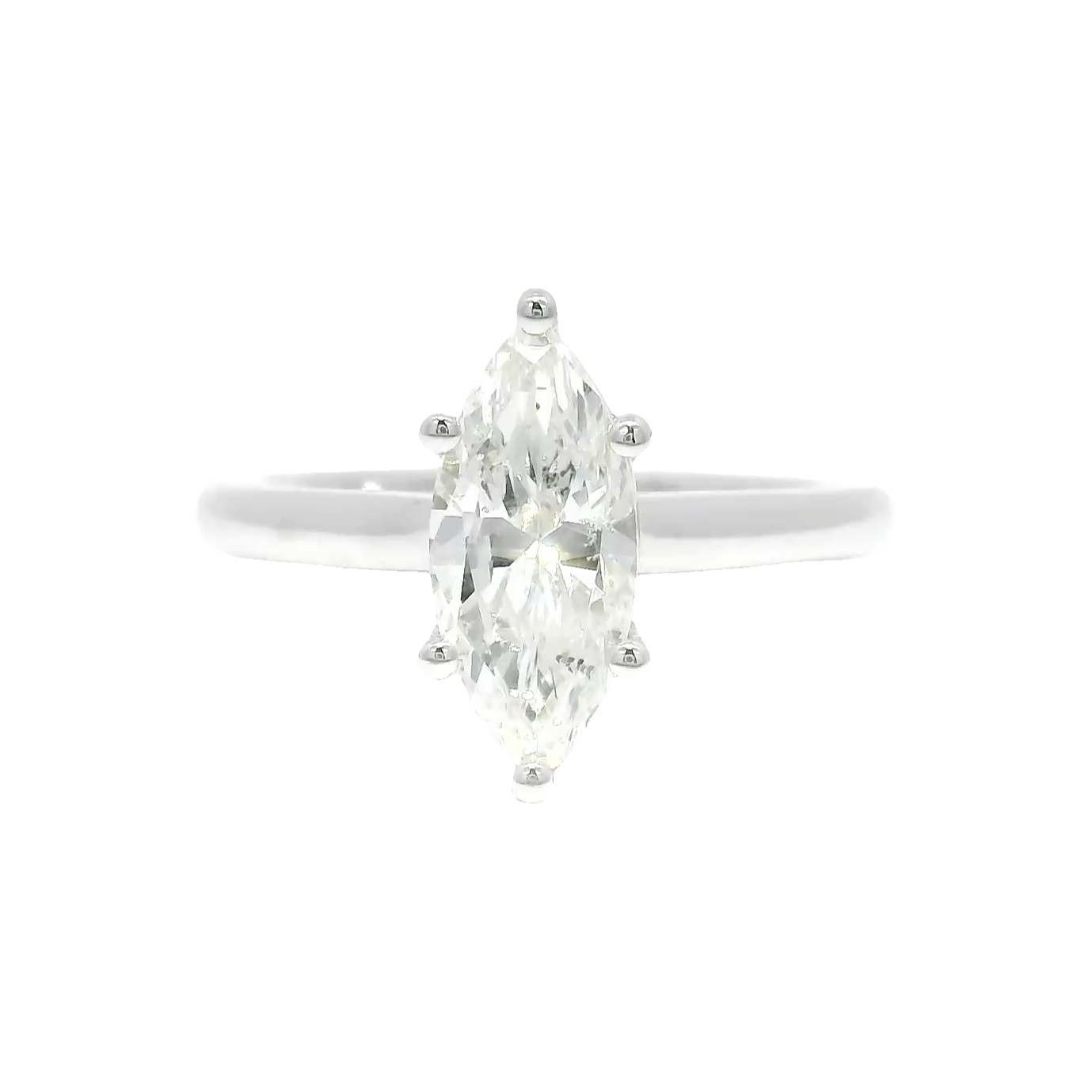 1.25ct. Natural Marquise Cut Diamond in 14K White Gold Cathedral