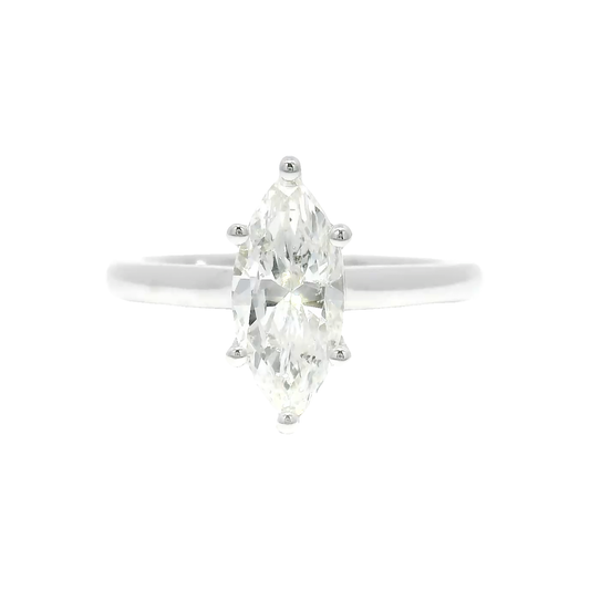 1.25ct. Natural Marquise Cut Diamond in 14K White Gold Cathedral