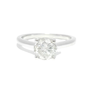 1.4ct. Natural Round Diamond in 14K White Gold Cathedral Mounting