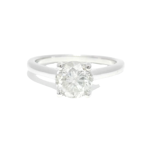 1.4ct. Natural Round Diamond in 14K White Gold Cathedral Mounting