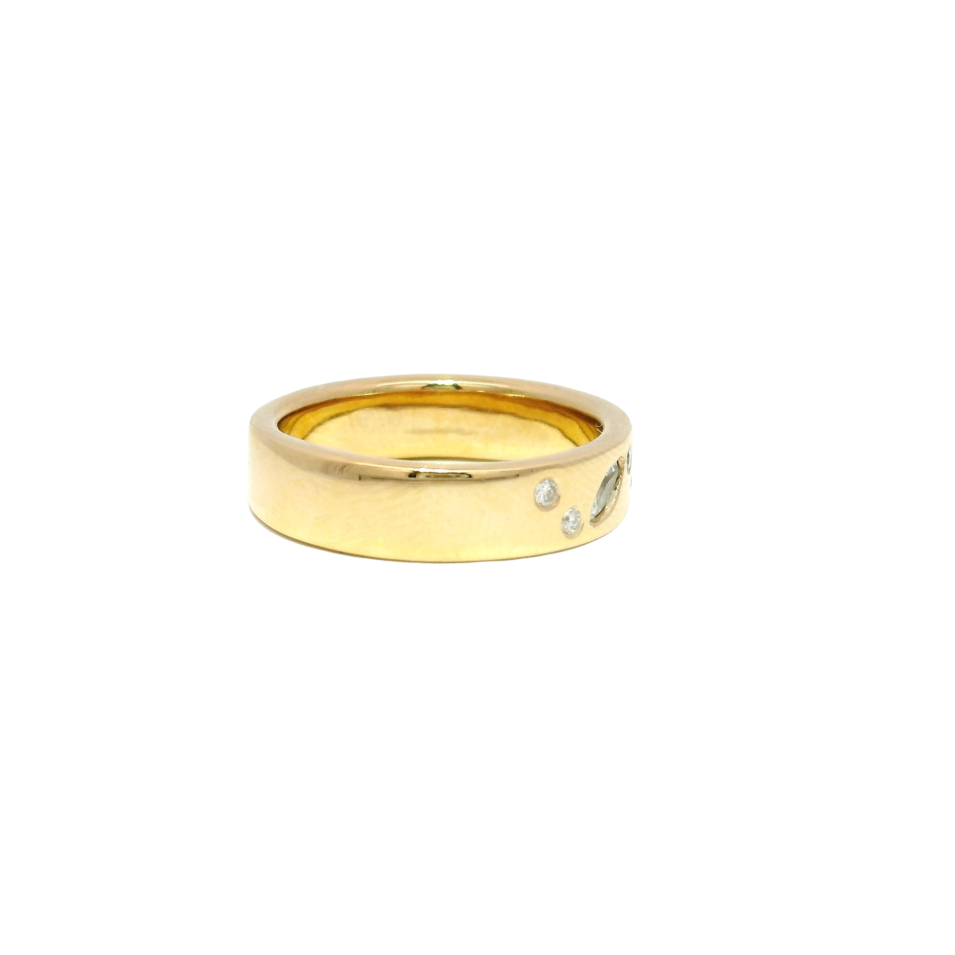 Custom Flush Set Lab Grown Diamond Band in 14K Yellow Gold