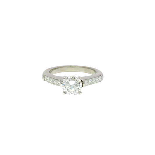 .82ct Round Diamond Set in Custom Platinum & Diamond Mounting Sz 4 3/4