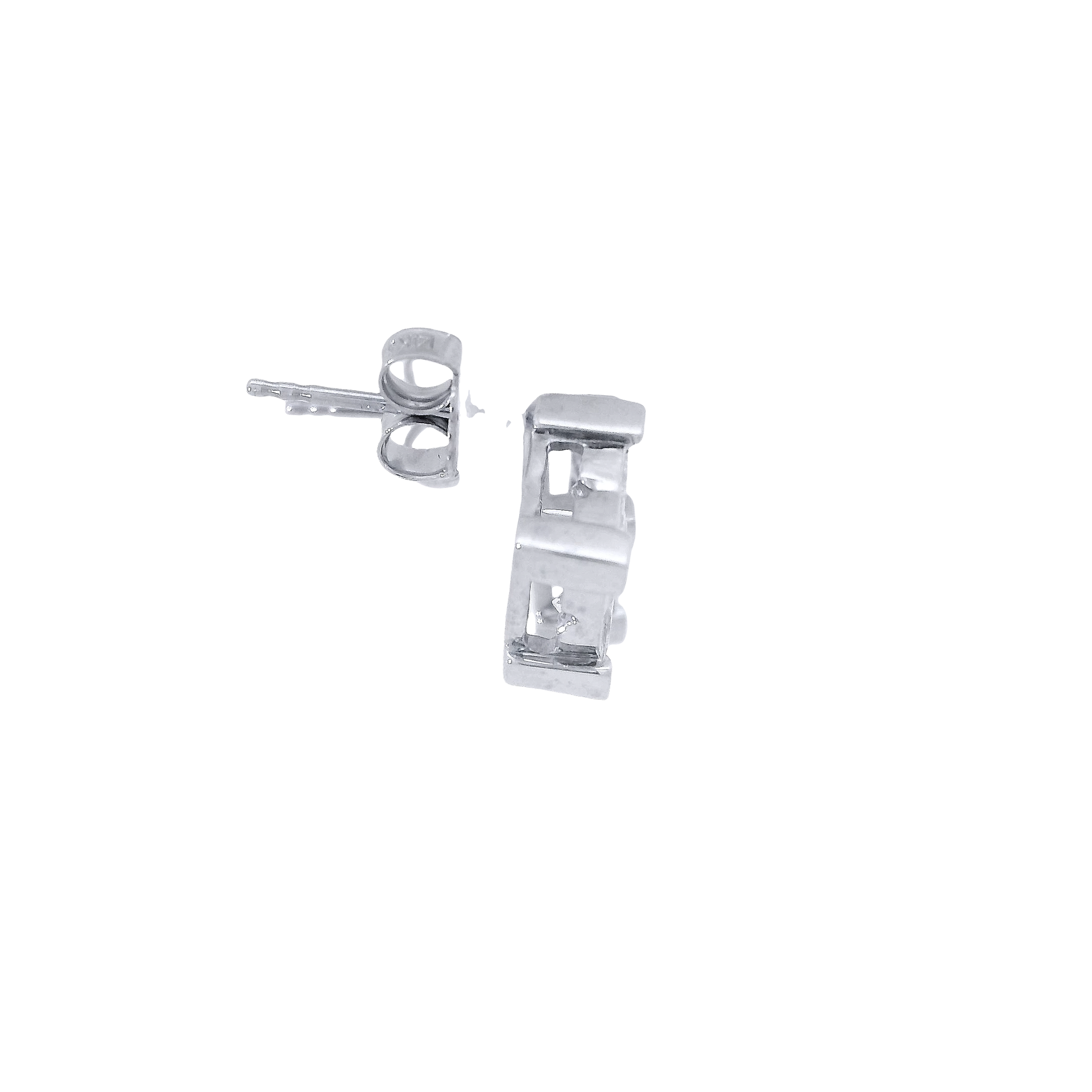 1.6cttw. Natural Princess Cut Diamond Earring in 14K White Gold