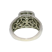 Natural Diamond  Double Halo Enagement Ring in 14K White Gold Sz 6