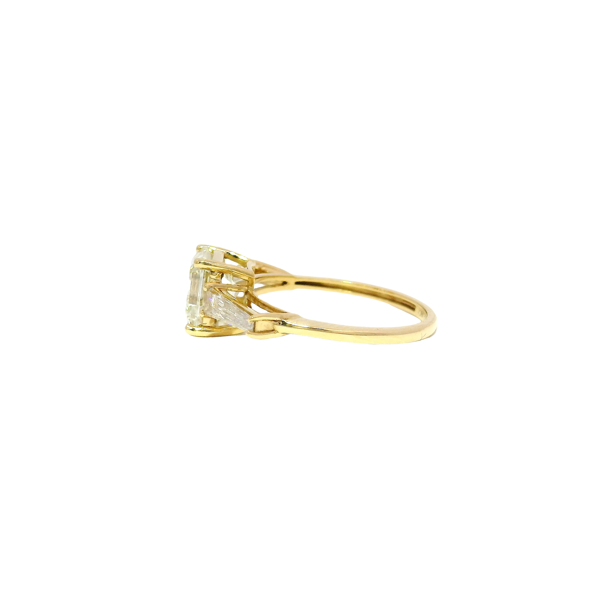 2.02ct. I VVS1 Natural Asscher Cut Diamond Engagement Ring set with Natural Baguette Accents 14K Yellow Gold Sz 6