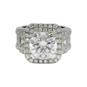 3.01ct. E VS1 Lab Grown Round in High End Custom Natural Mounting